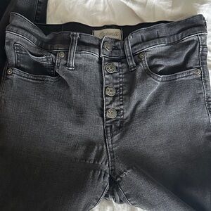Madewell High Rise Button Fly Black Jeans